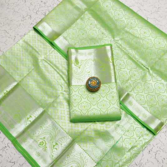 Light pista green saree